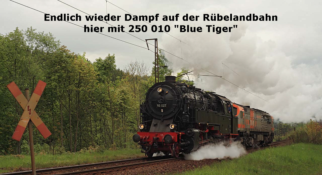 Endlich wieder Dampf auf der Rbelandbahn
hier mit 250 010 